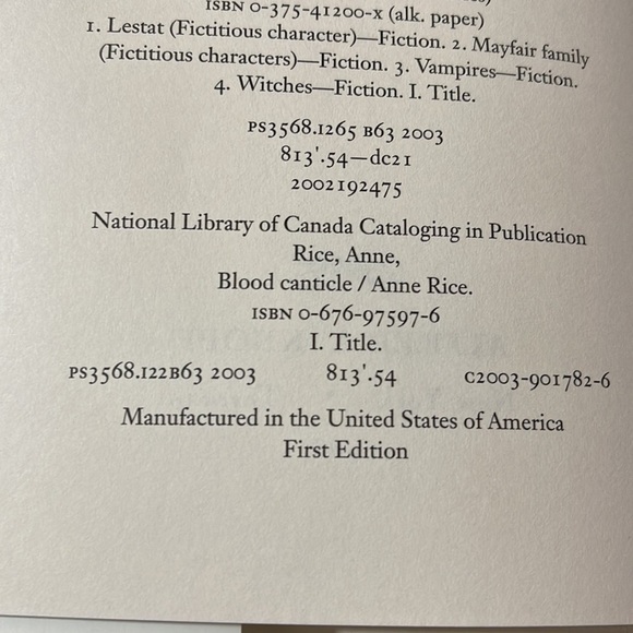 Anne Rice Blood Canticle Hardcover Book - First Edition - Picture 8 of 8